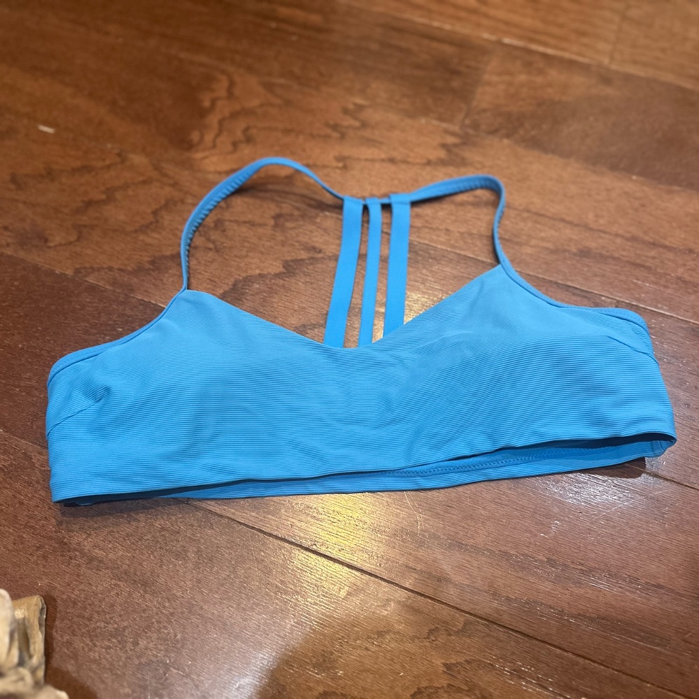 Athleta Blue Yoga Bikini Top Swim Sports Bra SIZE Large